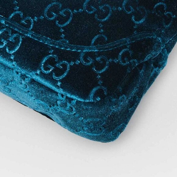 Gucci Teal Velvet GG Jackie 1961 Small Crossbody Bag - Picture 4 of 10